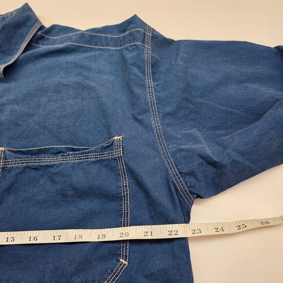 VTG 90s Versace Jeans Couture Medusa Button Down Shirt Chambray Men Large - Picture 11 of 13